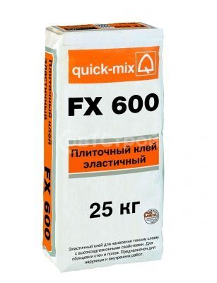 Эластичный плиточный клей Quick Mix FX600 25кг - купить в СовтСтрой