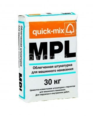 Облегченная штукатурная смесь Quick-mix для машинного нанесения MPL wa30кг - купить в СовтСтрой