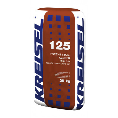 Тонкослойная кладочная смесь для газобетона KREISEL 125 PORENBETON-KLEBER WINTER цвет серый 25кг - купить в СовтСтрой