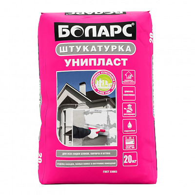 Штукатурная смесь известково-цементная Боларс УНИПЛАСТ 20 кг - купить в СовтСтрой