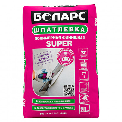 Шпатлевка финишная SUPER Боларс 20 кг (белая) - купить в СовтСтрой
