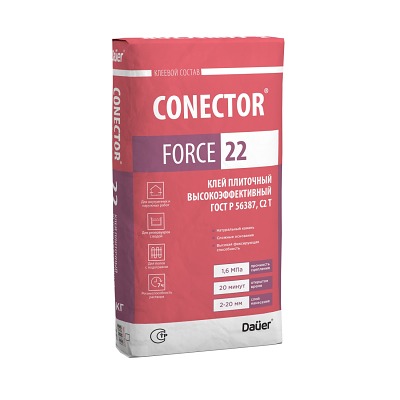 Клей плиточный высокоэффективный Dauer Conector Force 22 (25 кг) - купить в СовтСтрой